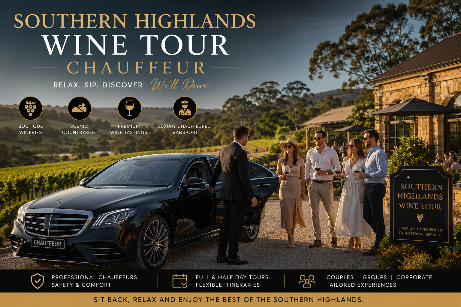 Southern Highlands wine tour chauffeur