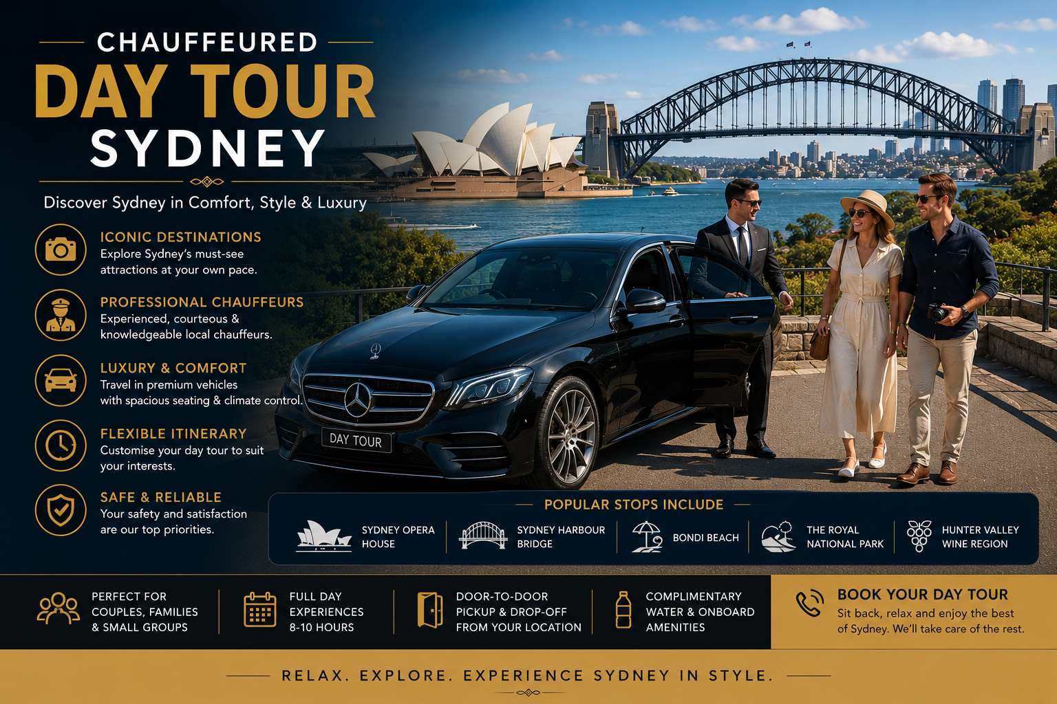 chauffeured day tour Sydney