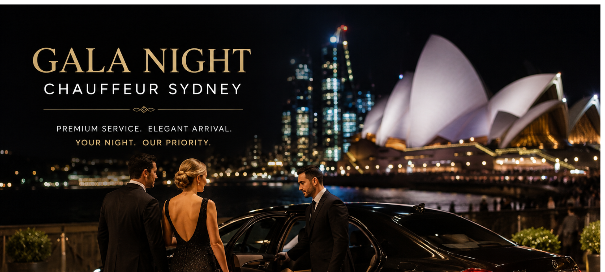 Gala night chauffeur services in Sydney